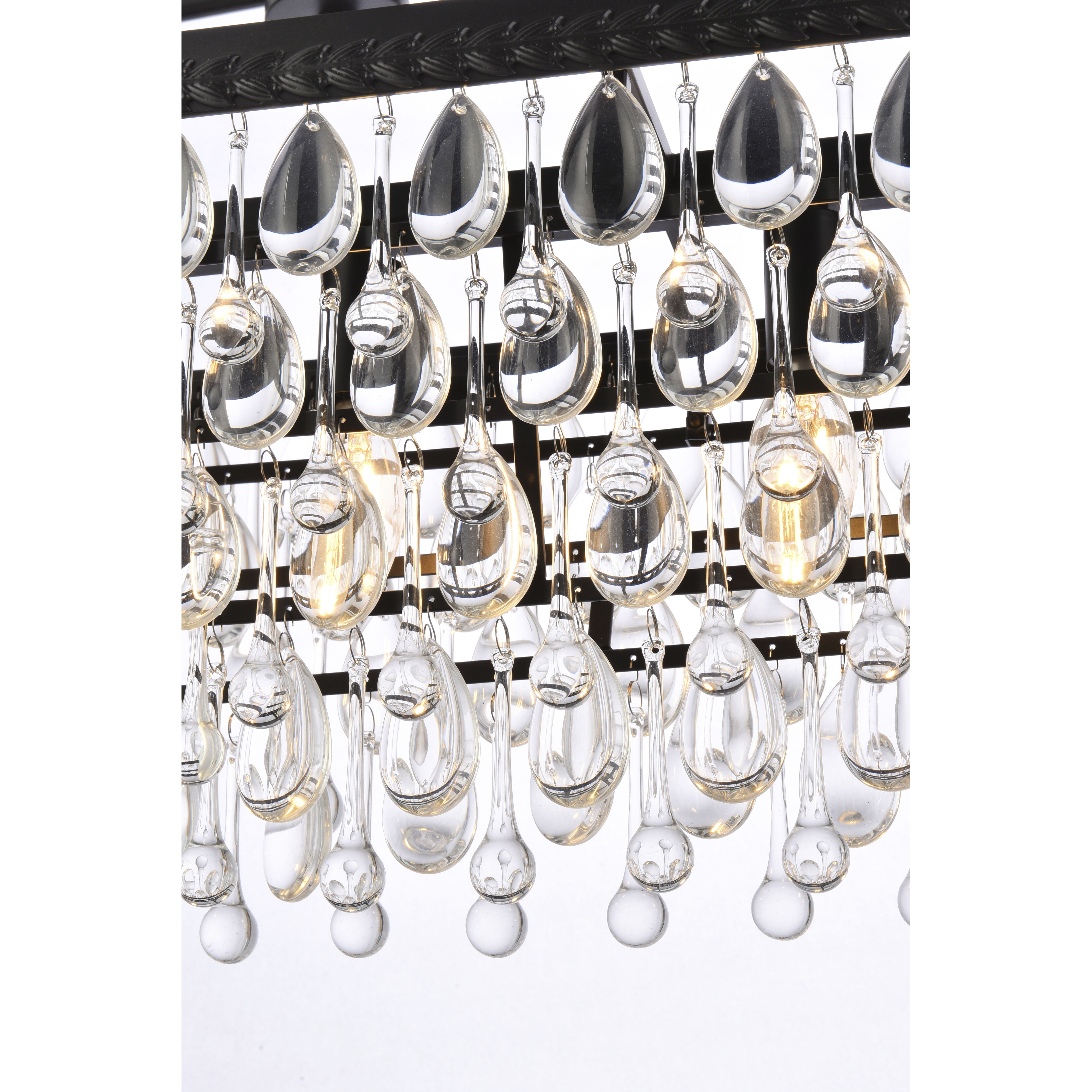 Nordic 6 Light 32 inch Black Linear Pendant Ceiling Light