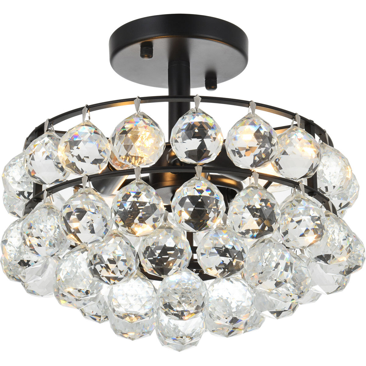 Savannah 3 Light 12 inch Black Flush Mount Ceiling Light