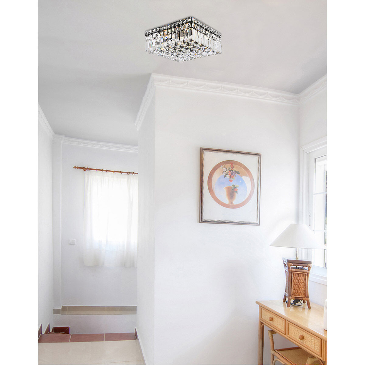 Maxime 4 Light 12 inch Black and Clear Flush Mount Ceiling Light