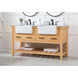 Clement 60 X 22 X 34 inch Natural Wood Bathroom Vanity Cabinet