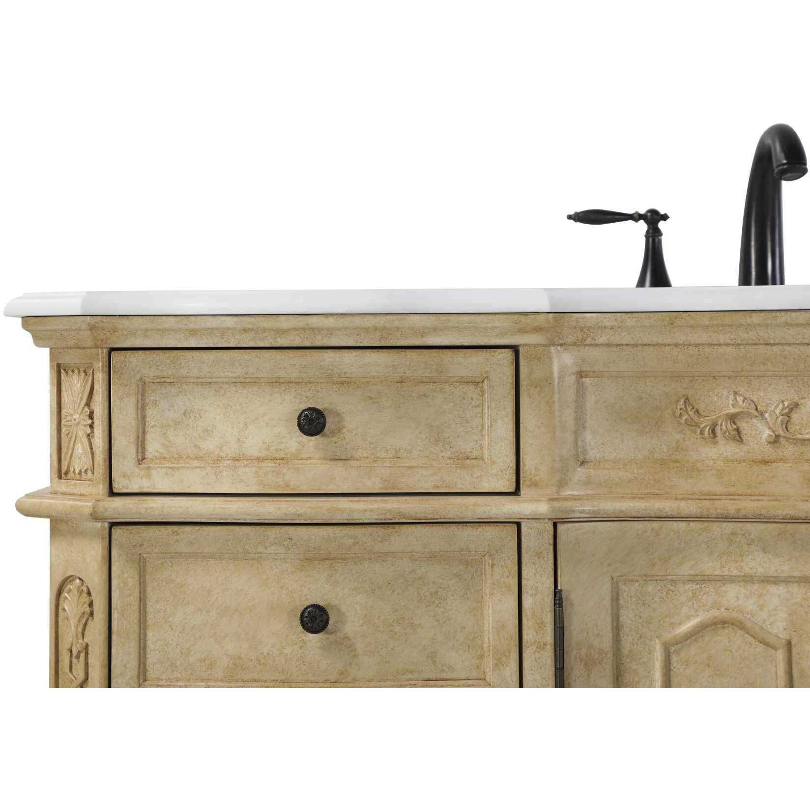 Danville 54 X 36 inch Antique Beige Bathroom Vanity Cabinet