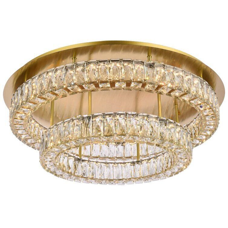 Monroe 2 Light 30 inch Gold Flush Mount Ceiling Light