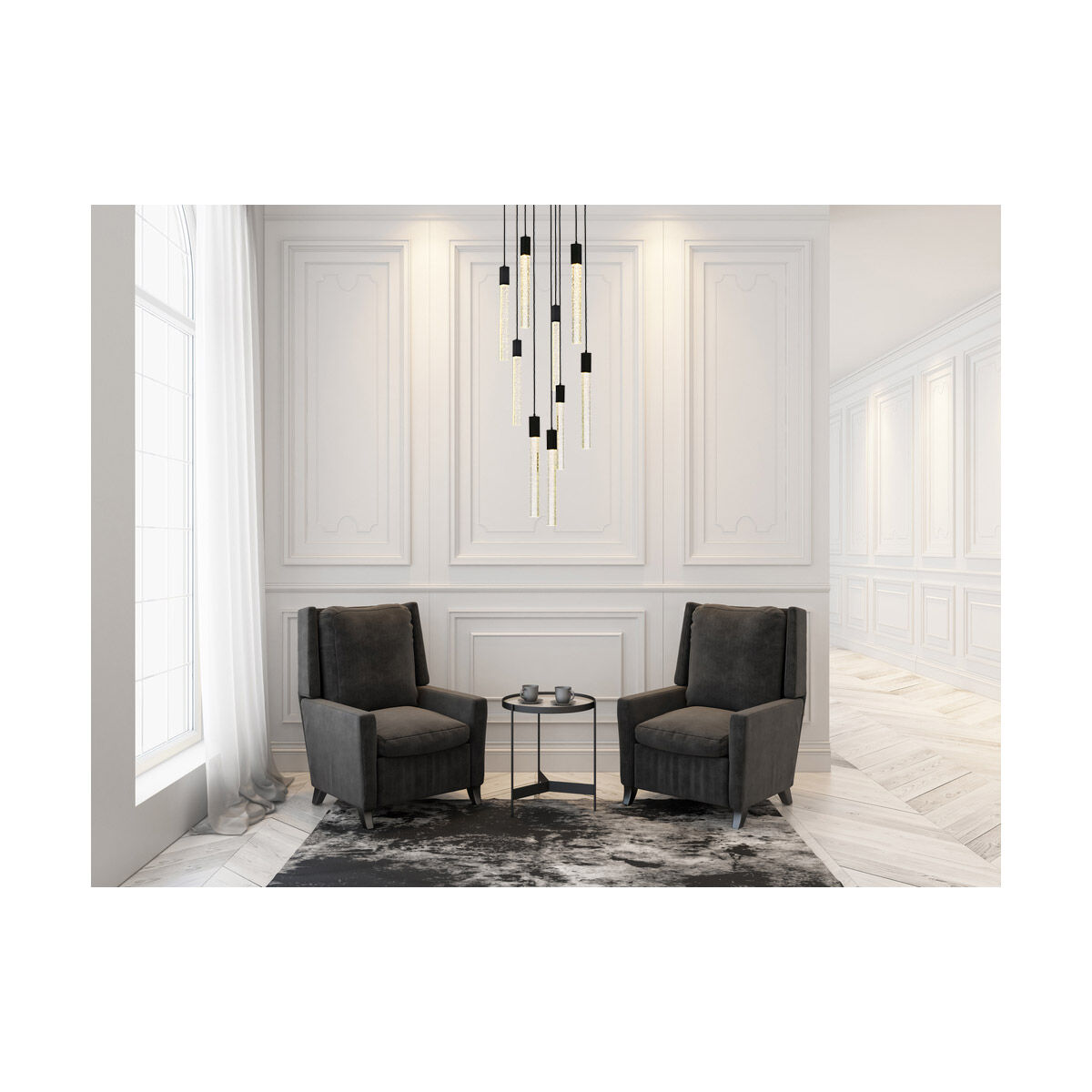 Weston 9 Light 24 inch Black Pendant Ceiling Light