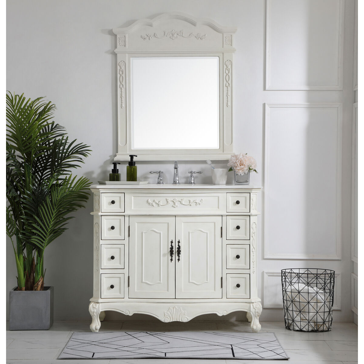 Danville 42 X 21 X 36 inch Antique White Vanity Sink Set