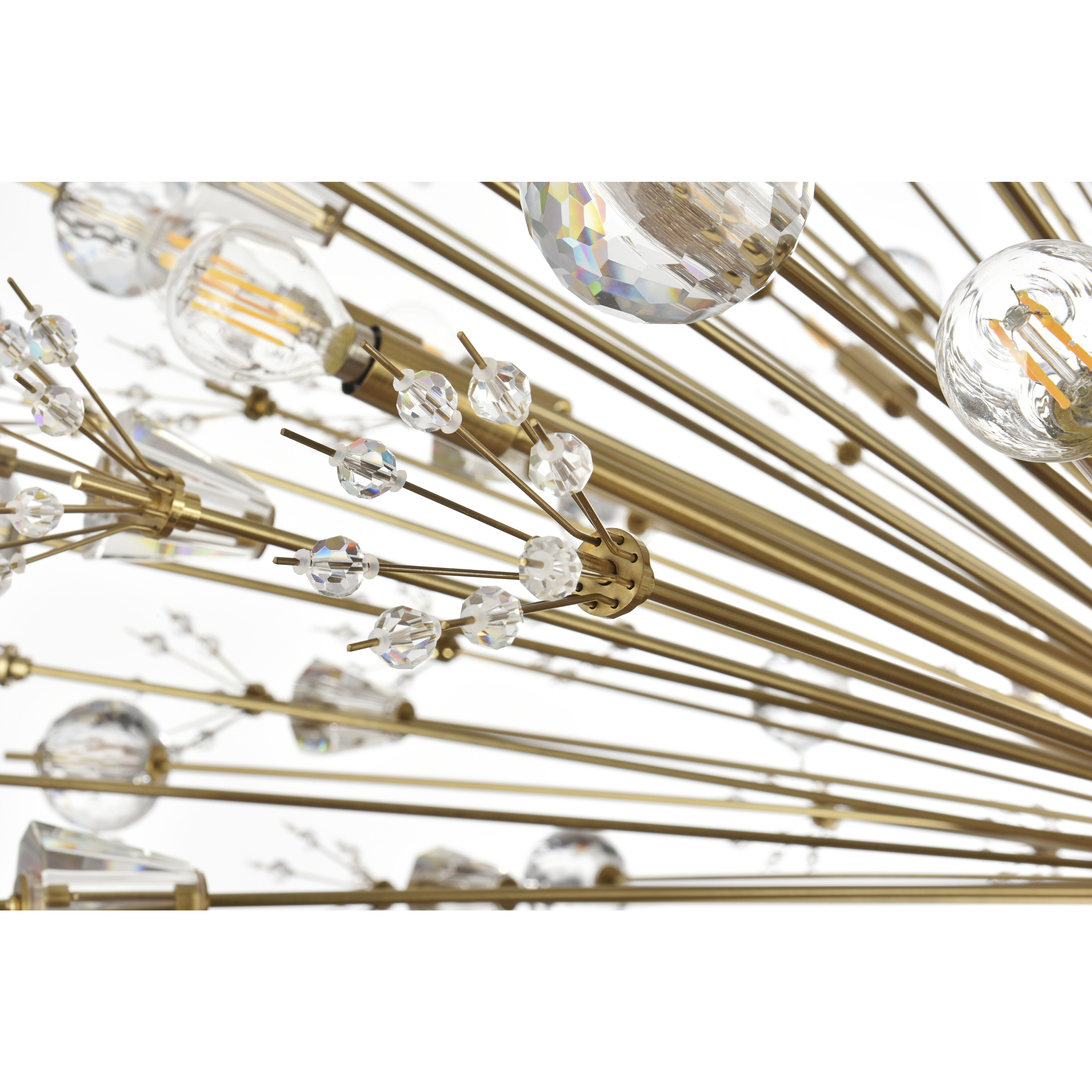 Vera 90 Light 50 inch Satin Gold Chandelier Ceiling Light