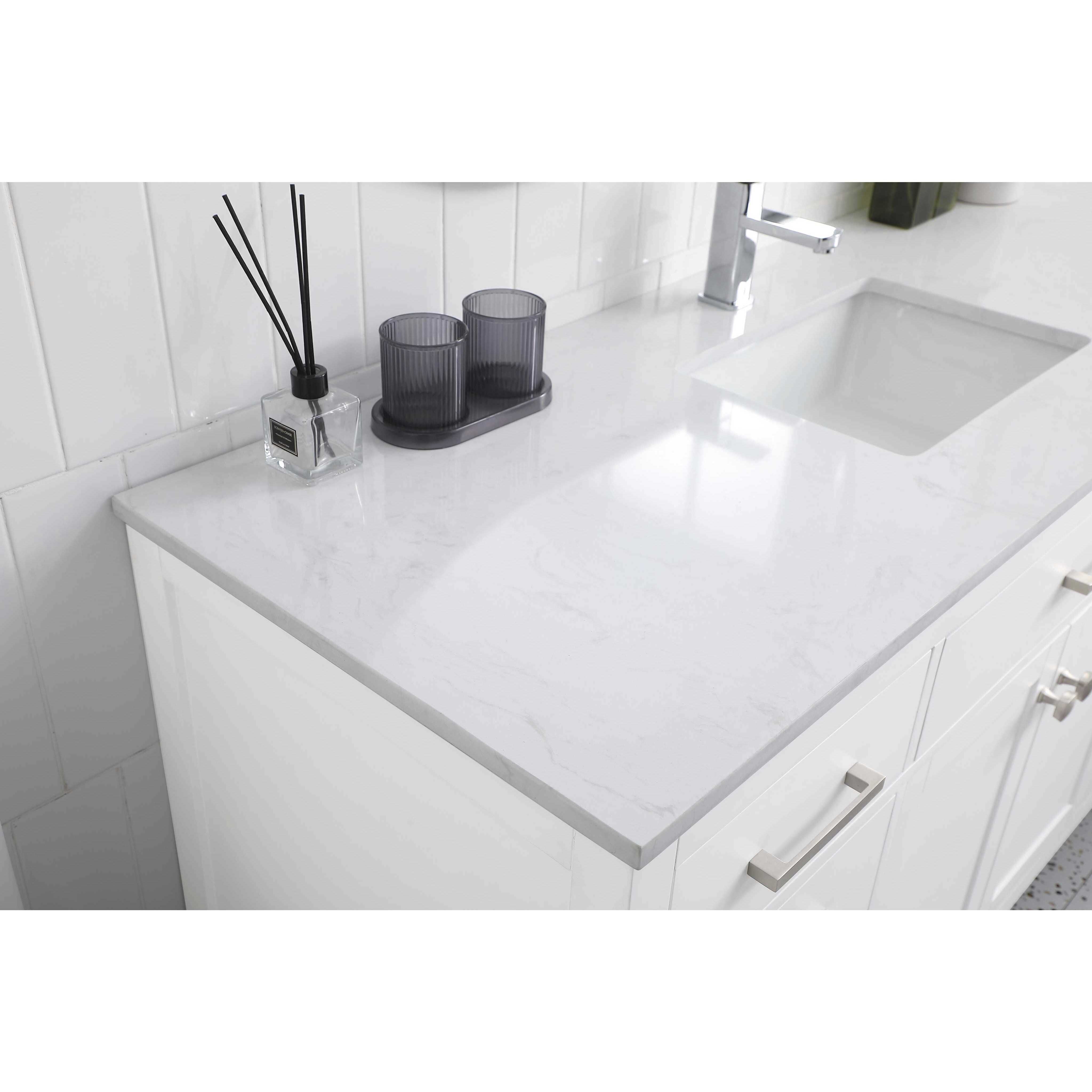 Lewis 60 X 22 X 34 inch White Vanity Sink Set