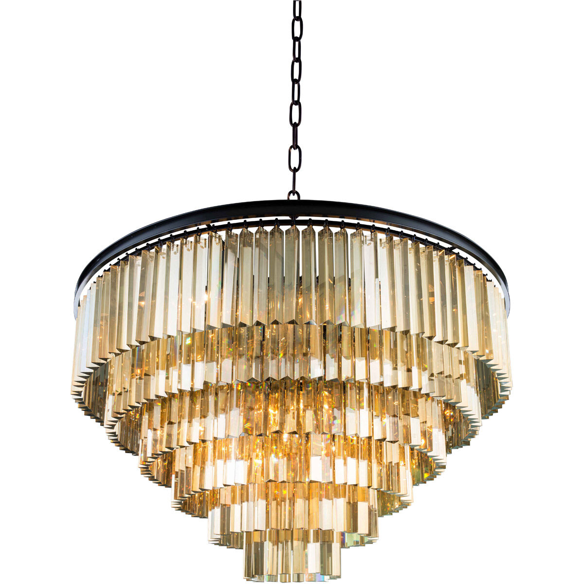Sydney 33 Light 44 inch Matte Black Pendant Ceiling Light in Golden Teak, Urban Classic