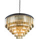 Sydney 33 Light 44 inch Matte Black Pendant Ceiling Light in Golden Teak, Urban Classic