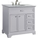 Americana 36 X 35 inch Light Grey with Carrara White Marble Vanity Set