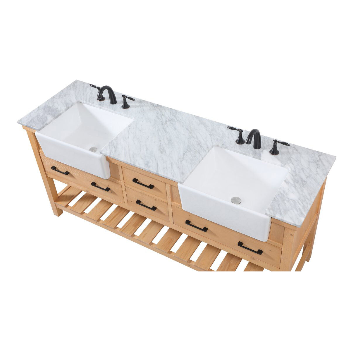 Clement 72 X 22 X 34 inch Natural Wood Bathroom Vanity Cabinet