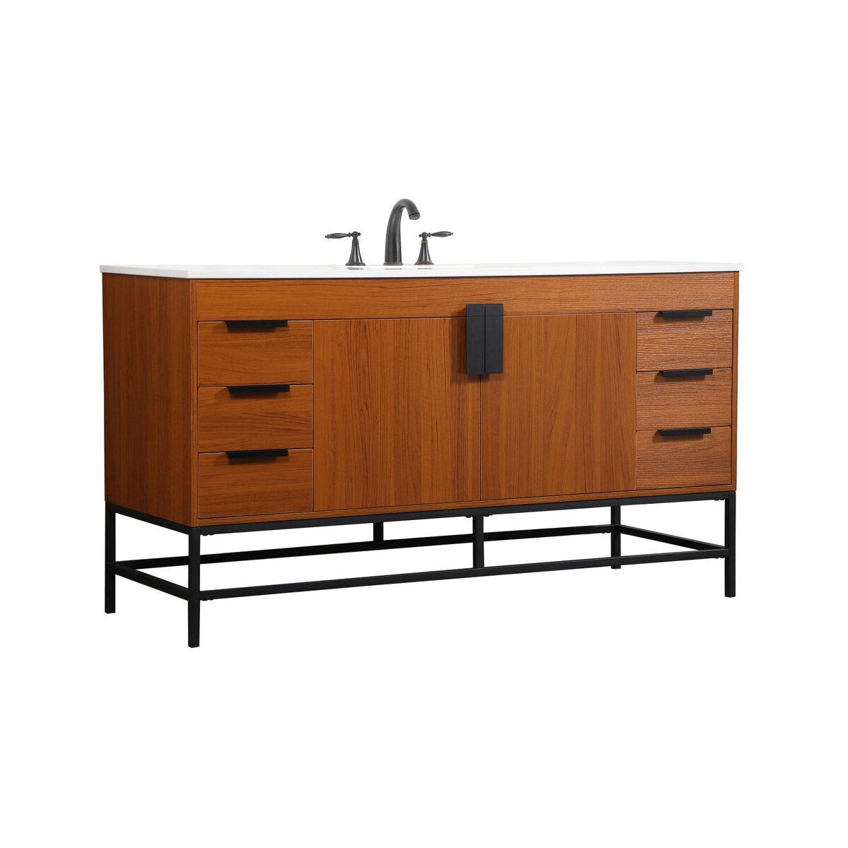 Eugene 60 X 22 X 34 inch Teak Vanity Sink Set