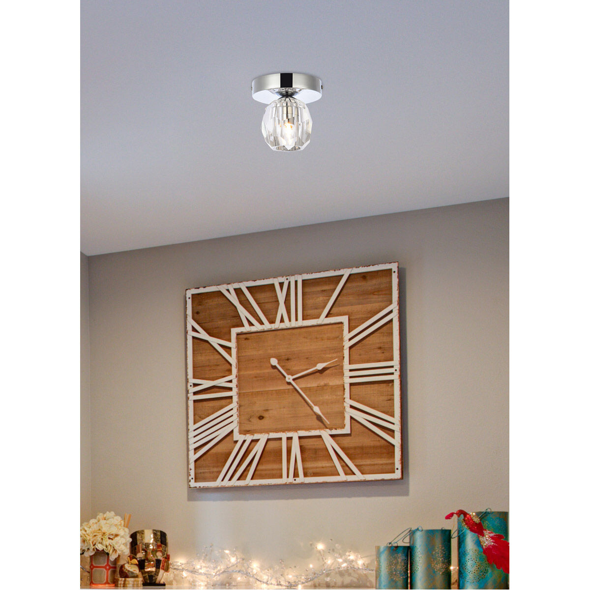 Eren 1 Light 4.7 inch Chrome Flush Mount Ceiling Light