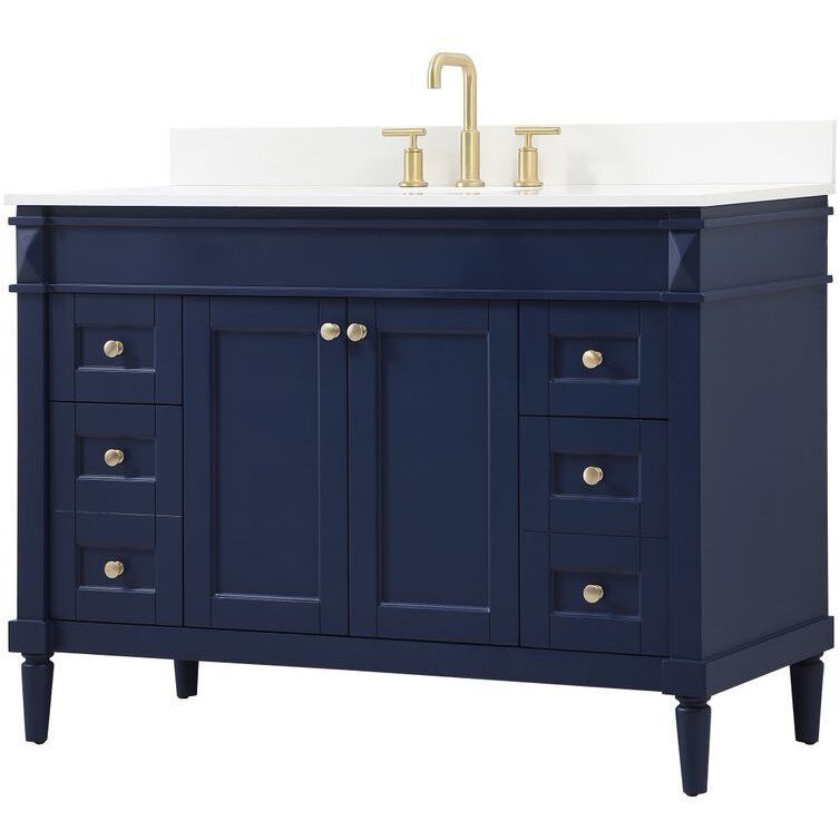 Bennett 48 X 21 X 35 inch Blue Vanity Sink Set in Included