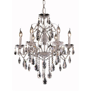 St. Francis 6 Light 24 inch Chrome Dining Chandelier Ceiling Light in Royal Cut