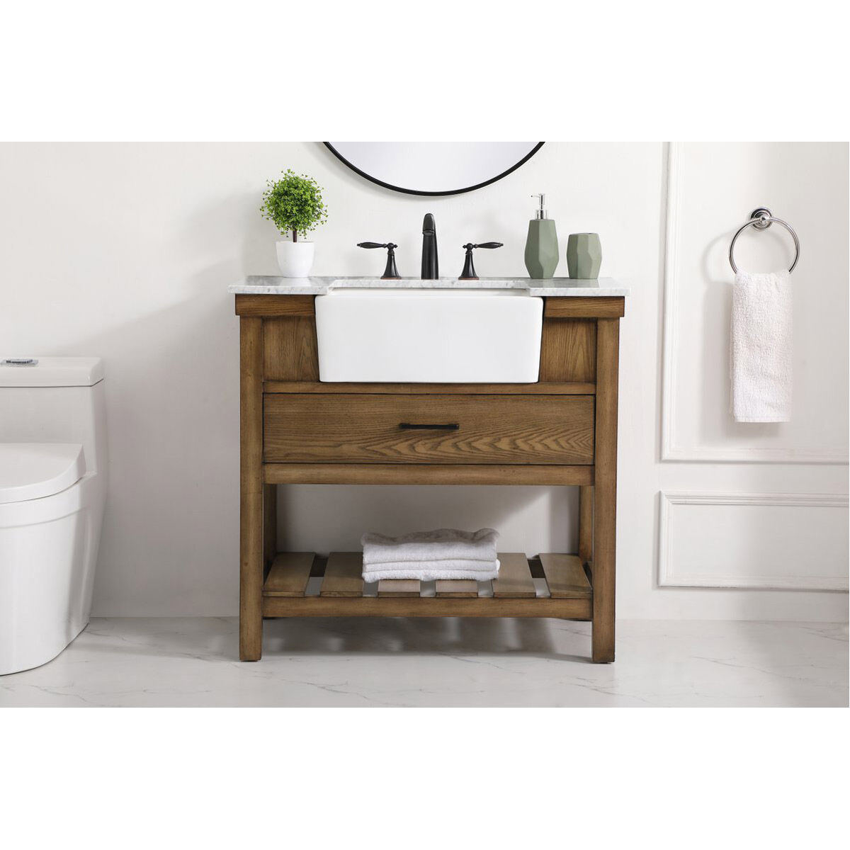 Clement 36 X 22 X 34.13 inch Driftwood Bathroom Vanity Cabinet
