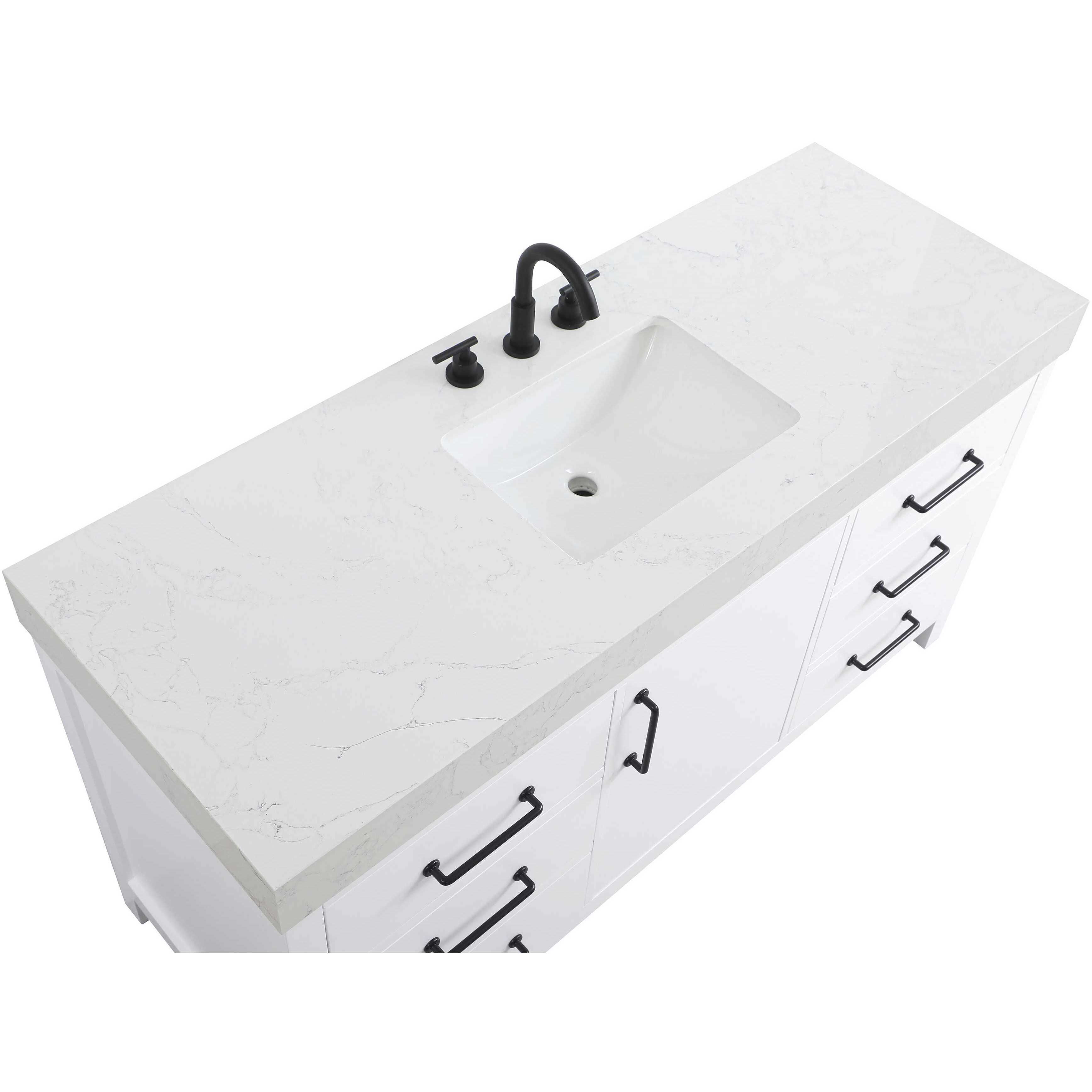 Nathan 60 X 34 inch White Bathroom Vanity Cabinet