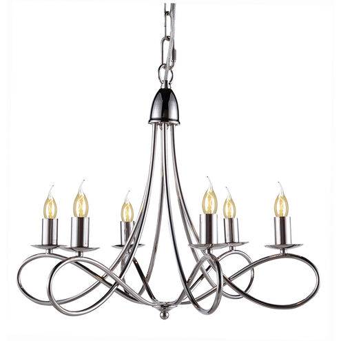 Lyndon 6 Light 24 inch Polished Nickel Pendant Ceiling Light, Urban Classic