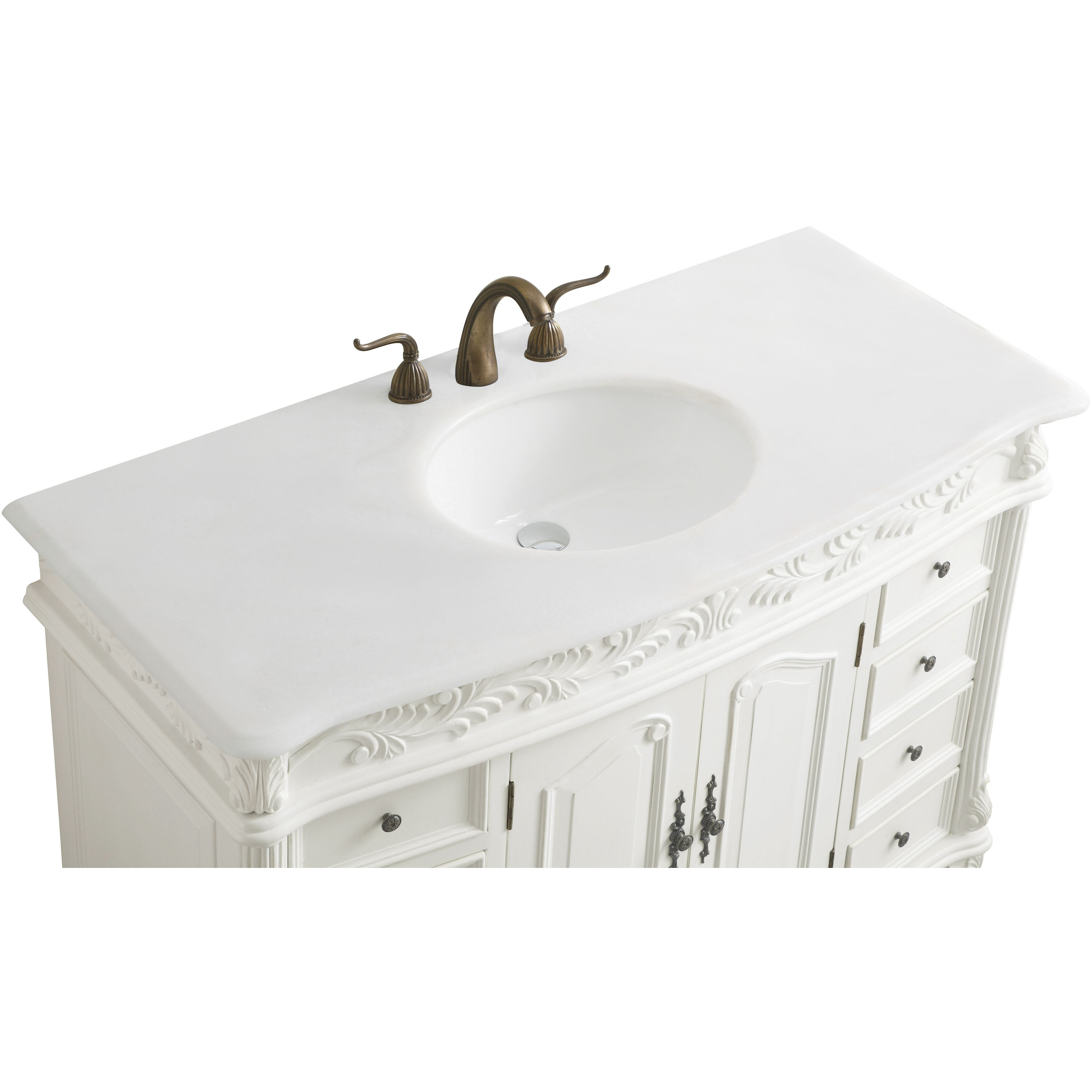 Bordeaux 48 X 22 X 36 inch Antique White Vanity Sink Set
