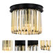 Sydney 3 Light 12 inch Matte Black Flush Mount Ceiling Light in Golden Teak, Urban Classic