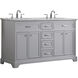 Americana 60 X 35 inch Light Grey with Carrara White Marble Vanity Set in Gray