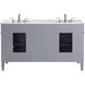 Park Avenue 60 X 35 inch Grey with Carrara White Marble Vanity Set in Gray