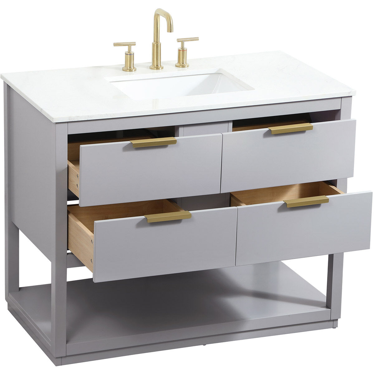 Larkin 42 X 22 X 34 inch Grey Vanity Sink Set