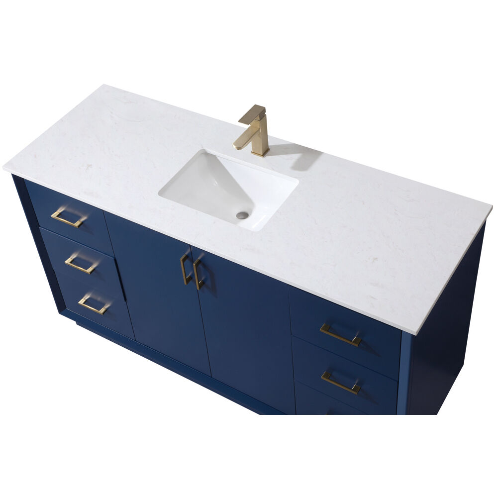 Hayes 60 X 22 X 35 inch Blue Vanity Sink Set