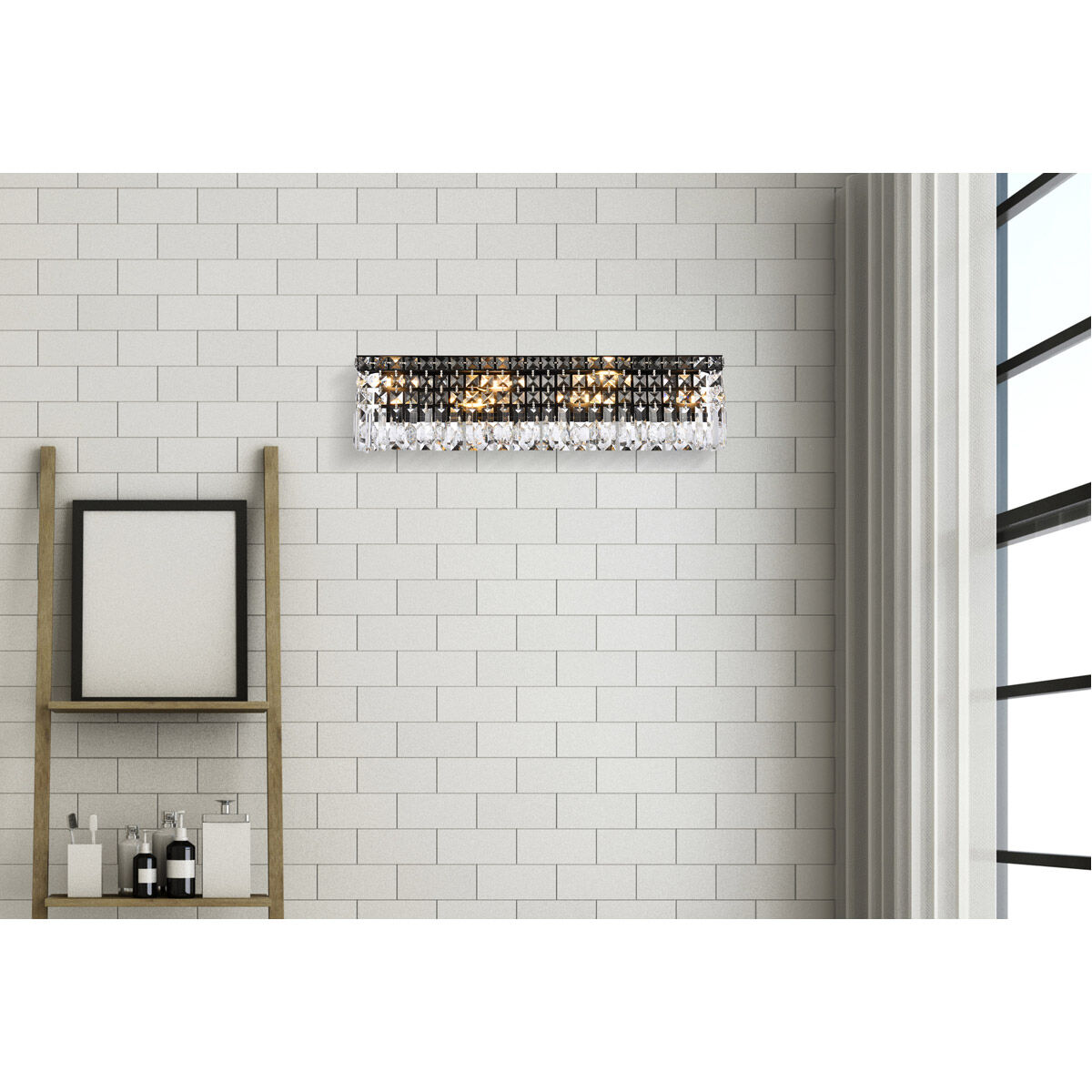Maxime 6 Light 4.5 inch Black and Clear Wall Sconce Wall Light in Royal Cut