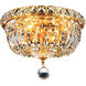 Tranquil 4 Light 10 inch Gold Flush Mount Ceiling Light in Royal Cut