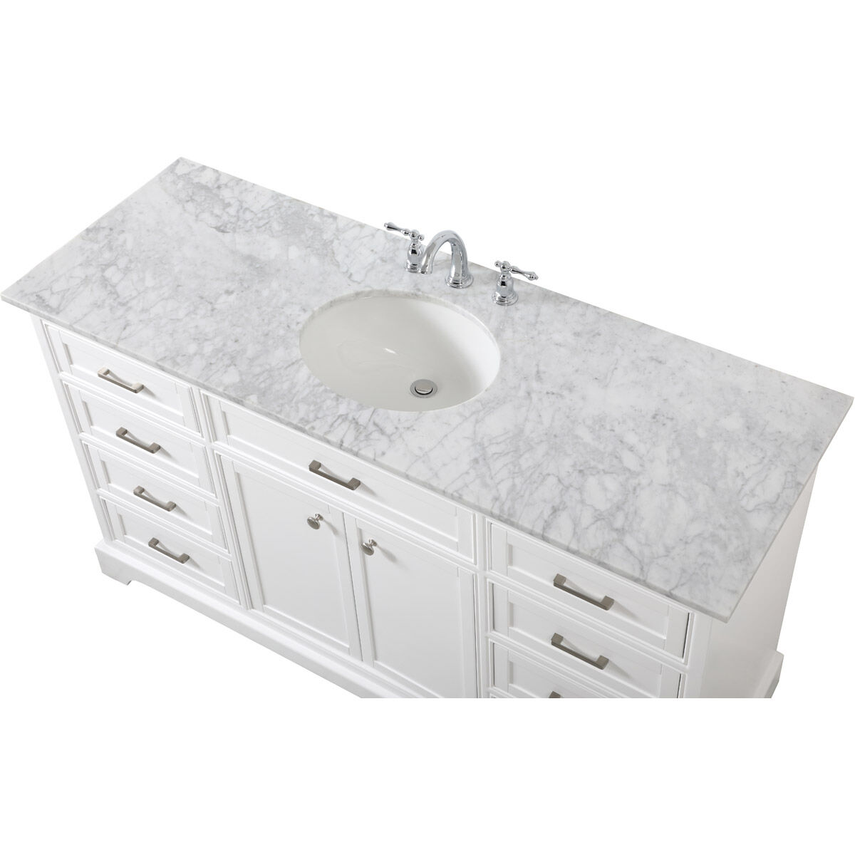 Americana 60 X 21.5 X 35 inch White Vanity Sink Set