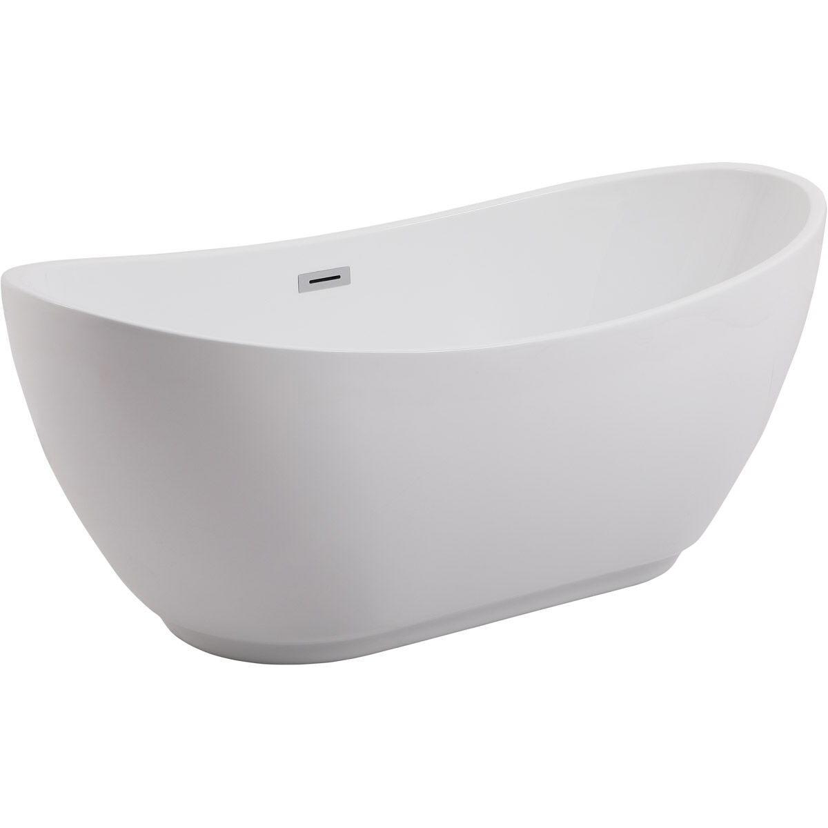 Ines Glossy White and Chrome Bathtub