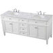 Park Avenue 72 X 21.5 X 35 inch White Vanity Sink Set