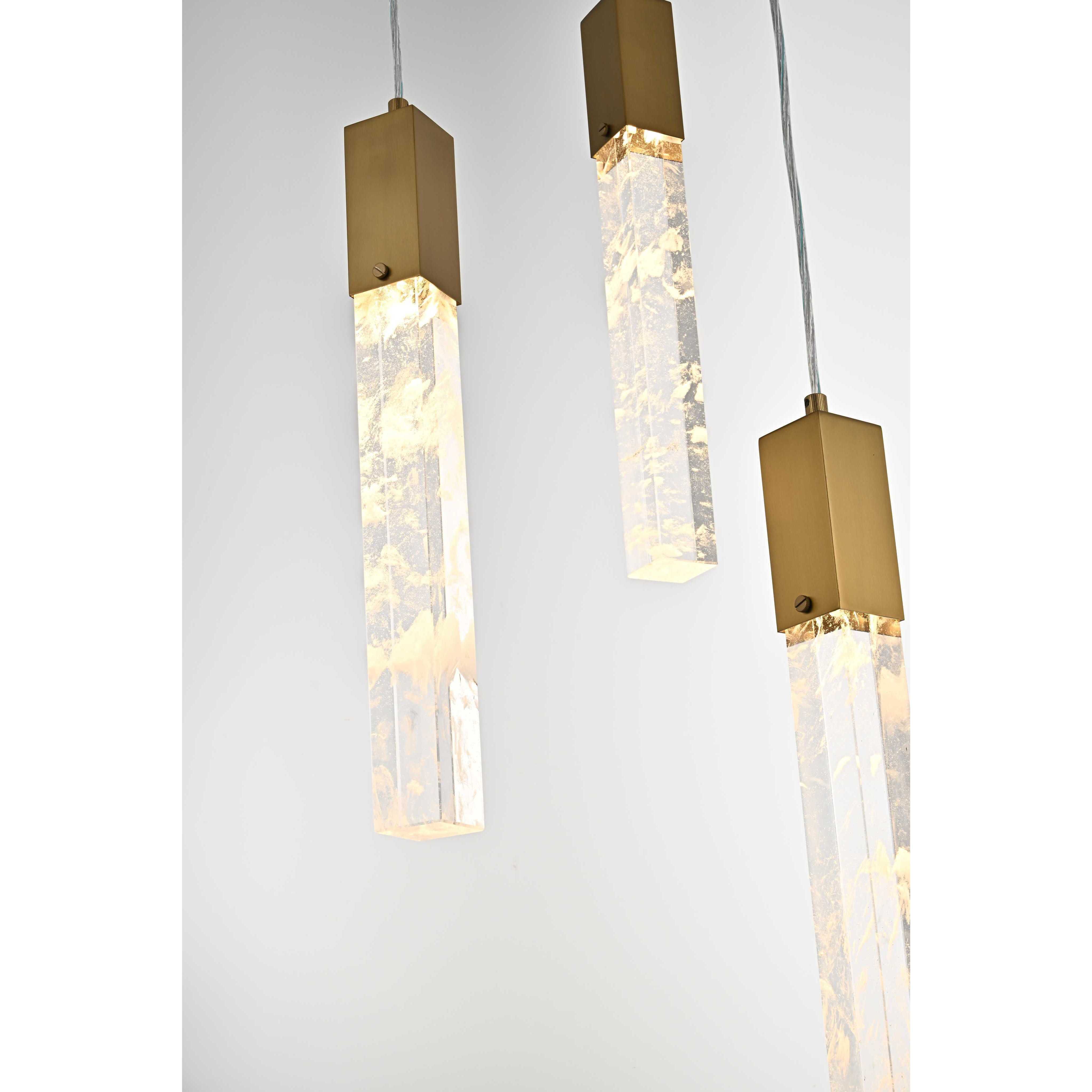 Aurora 8 Light 12 inch Satin Gold Pendant Ceiling Light