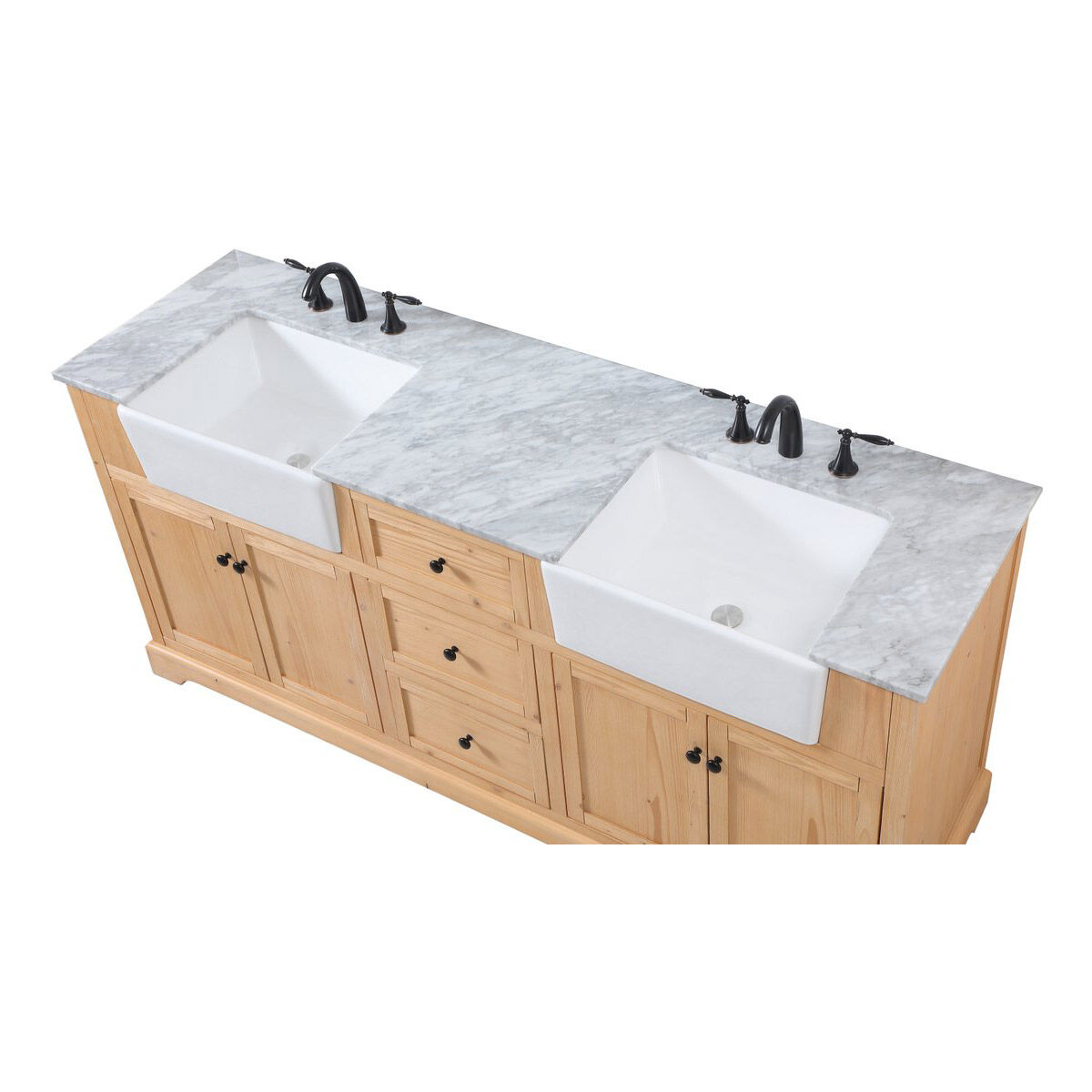 Franklin 72 X 22 X 35 inch Natural Wood Bathroom Vanity Cabinet