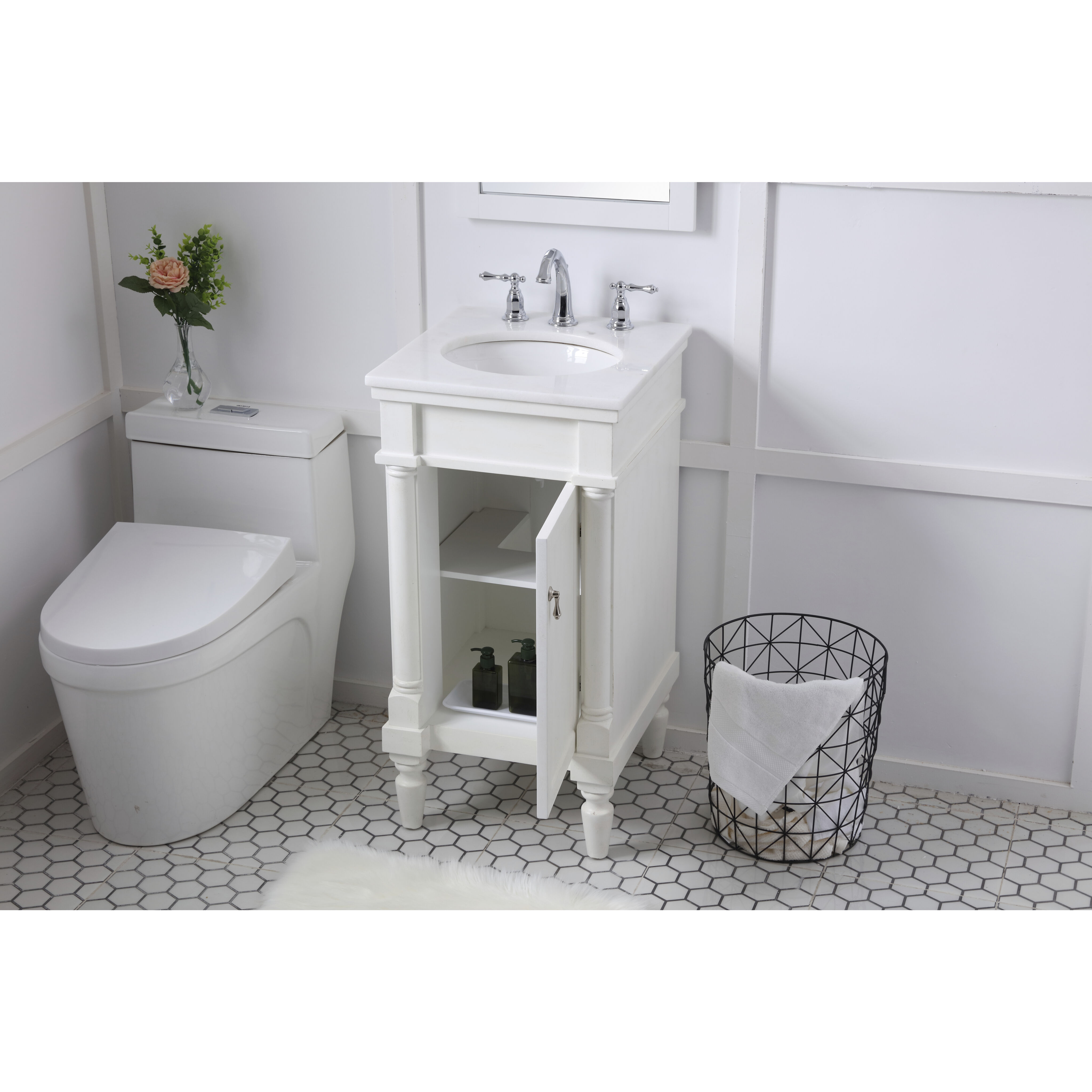 Lexington 19 X 18 X 35 inch Antique White Vanity Sink Set