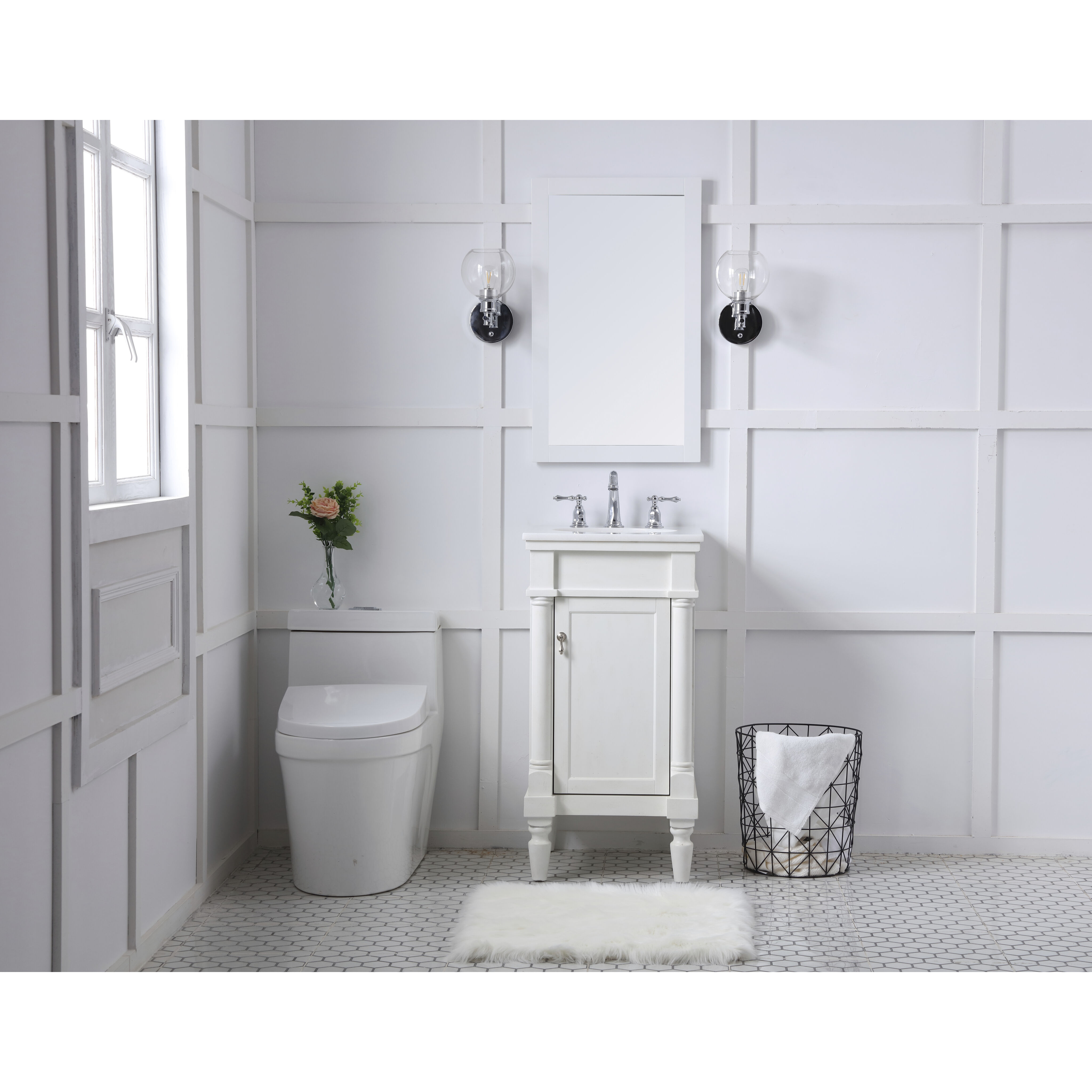 Lexington 19 X 18 X 35 inch Antique White Vanity Sink Set