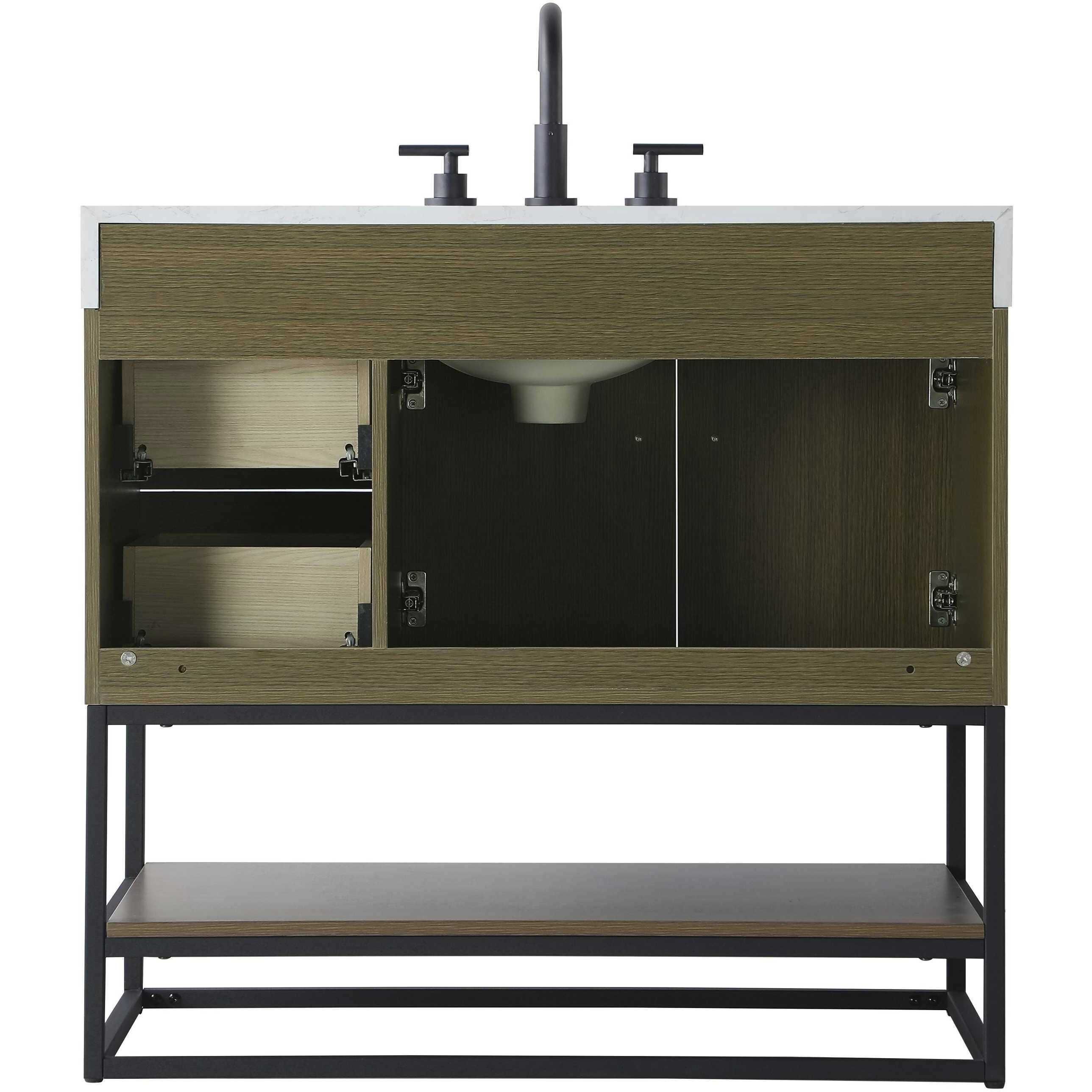 Caroline 36 X 34 inch Chestnut Brown Bathroom Vanity Cabinet