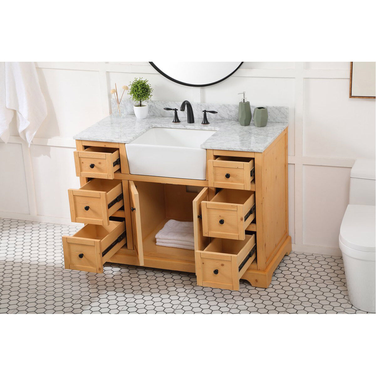 Franklin 48 X 22 X 34.75 inch Natural Wood Bathroom Vanity Cabinet