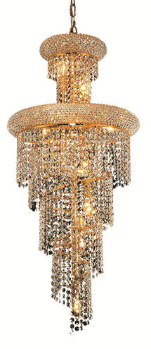 Spiral 10 Light 16 inch Gold Dining Chandelier Ceiling Light in Royal Cut