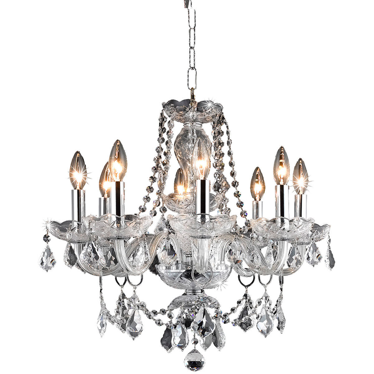Princeton 8 Light 20 inch Chrome Dining Chandelier Ceiling Light