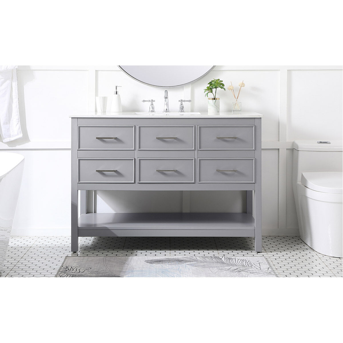 Sinclaire 48 X 22 X 34 inch Gray Vanity Sink Set