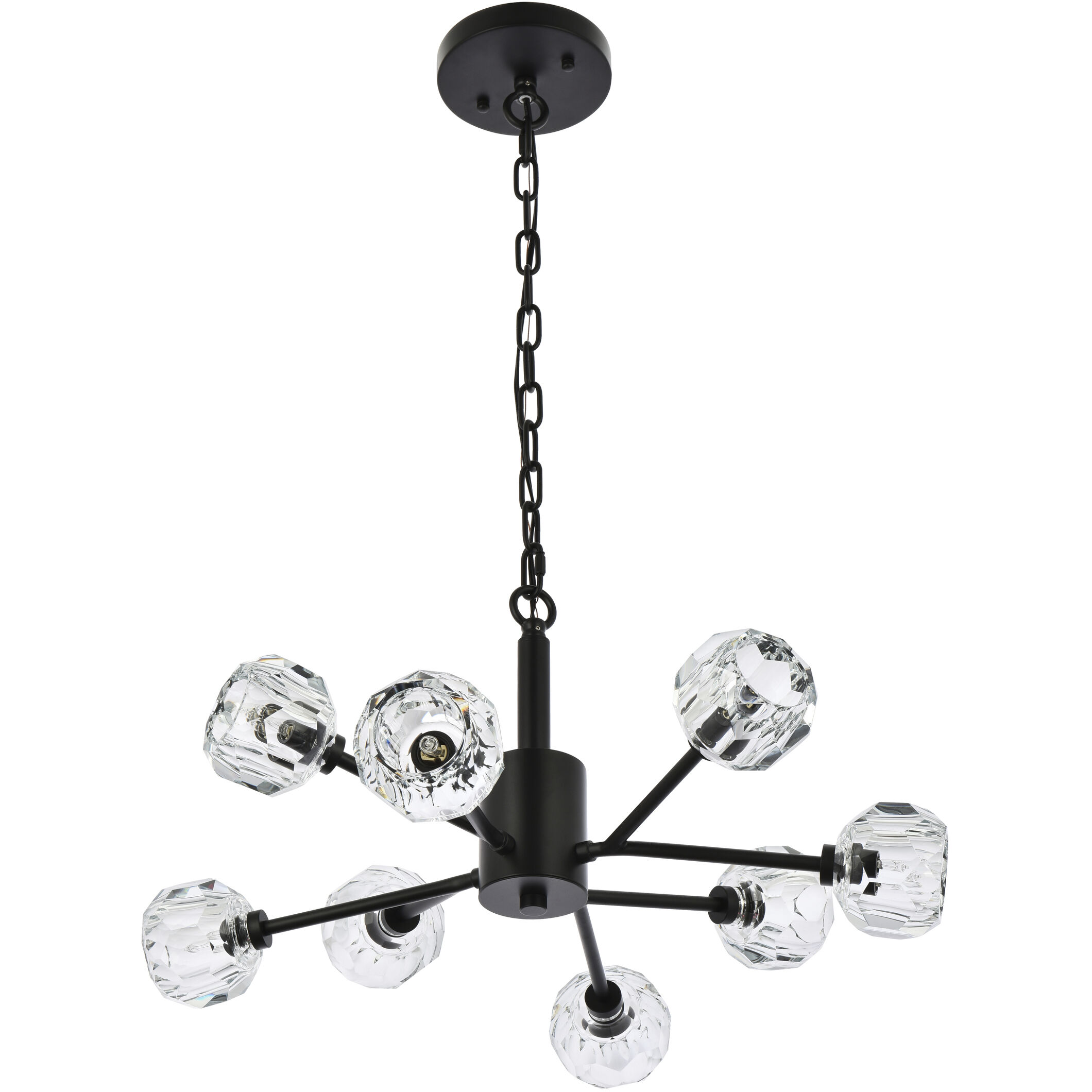 Graham 8 Light 24 inch Black Pendant Ceiling Light
