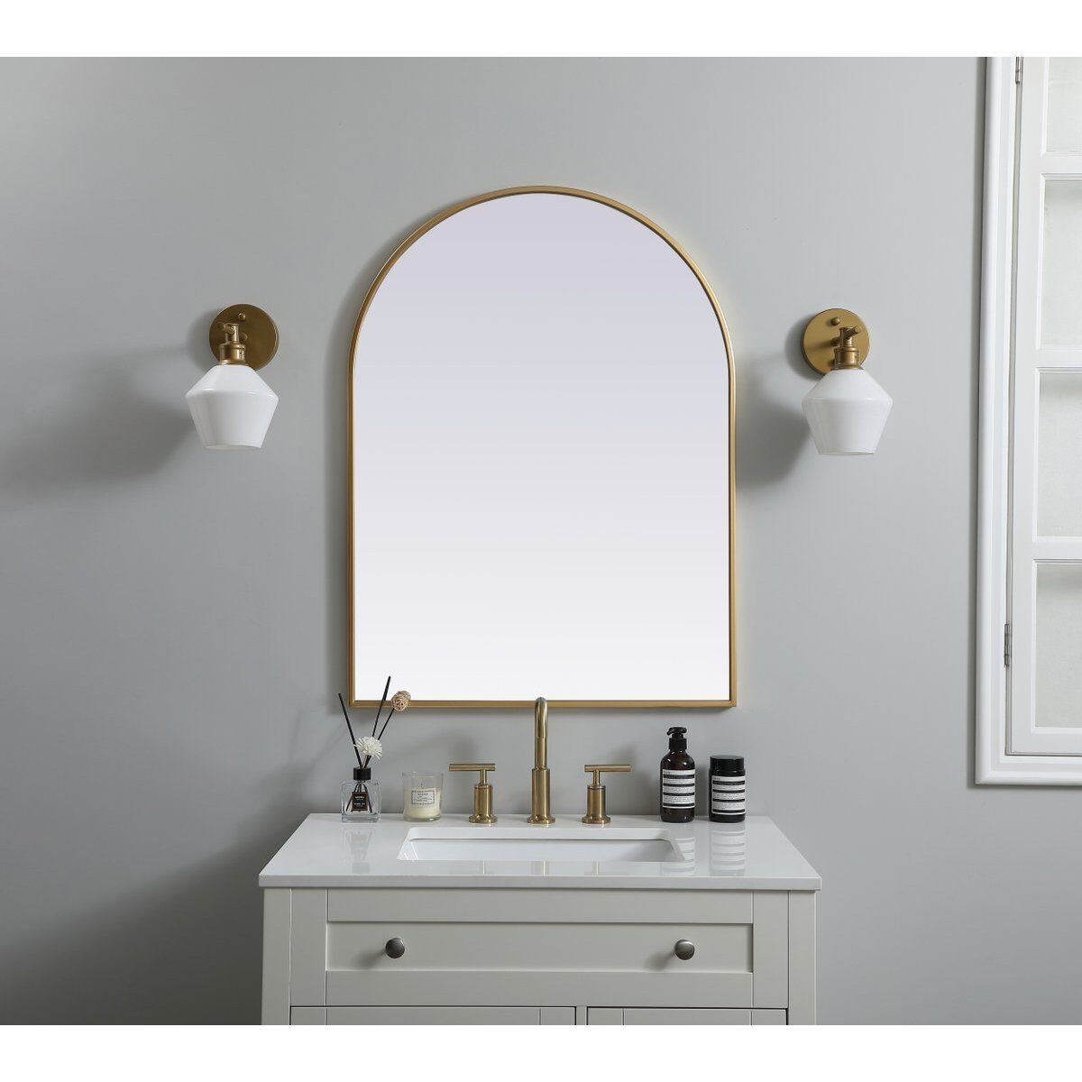 Ayra 36 X 27 inch Brass Mirror