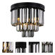 Sydney 9 Light 20 inch Matte Black Flush Mount Ceiling Light in Silver Shade, Urban Classic