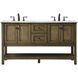 Metropolis 60 X 22 X 34 inch Driftwood Vanity Sink Set in Dark Walnut