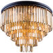 Sydney 17 Light 32 inch Matte Black Flush Mount Ceiling Light in Golden Teak, Urban Classic
