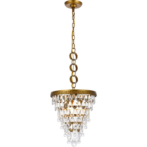 Nordic 3 Light 13 inch Brass Pendant Ceiling Light