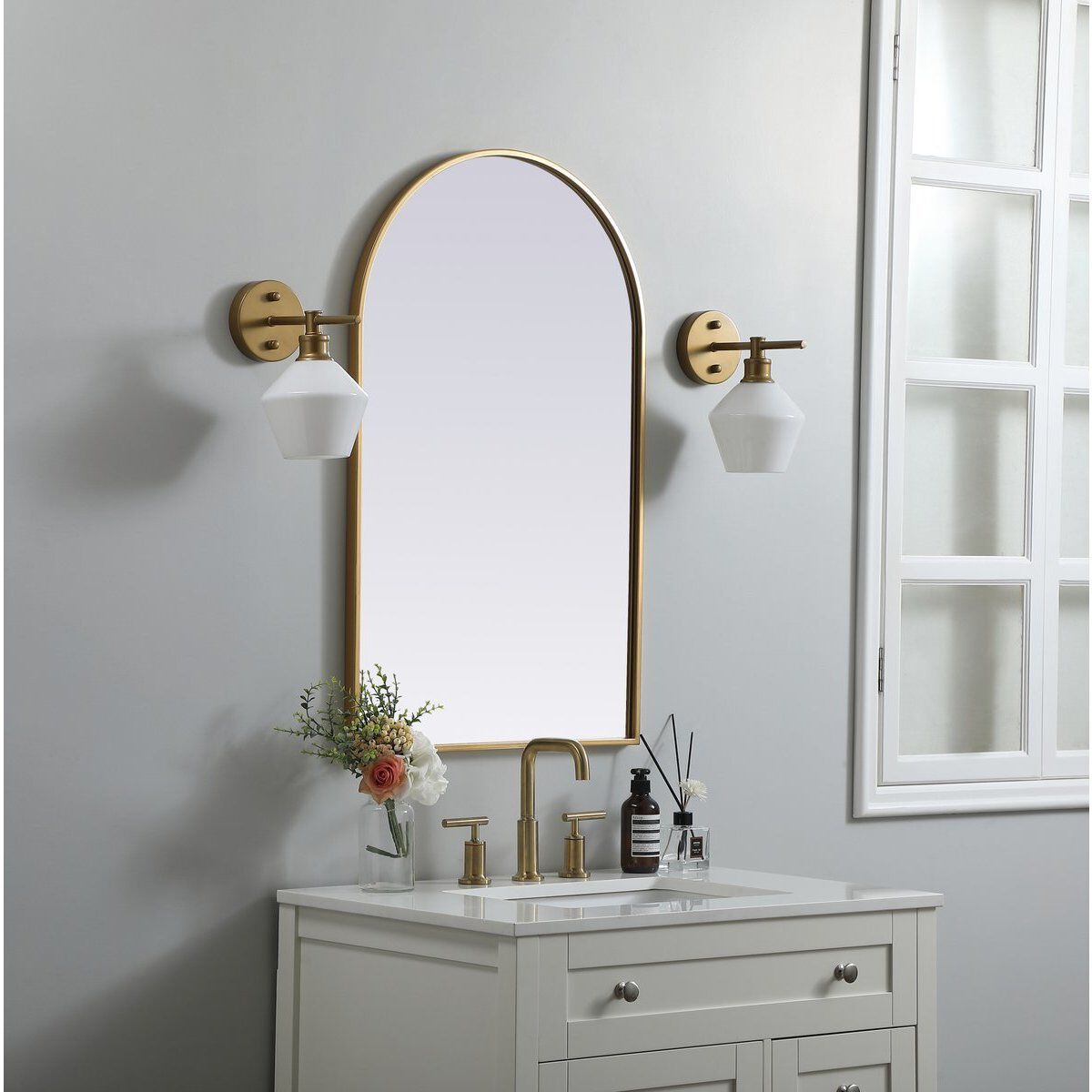 Ayra 36 X 22 inch Brass Mirror