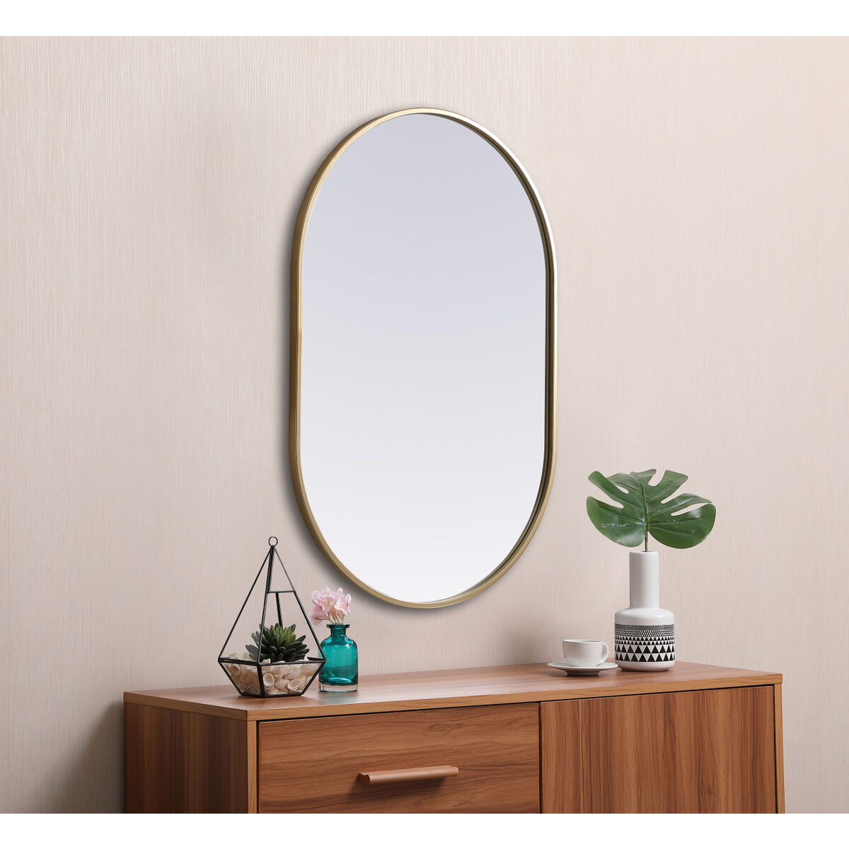 Asha 36 X 24 inch Brass Mirror in 24 x 36