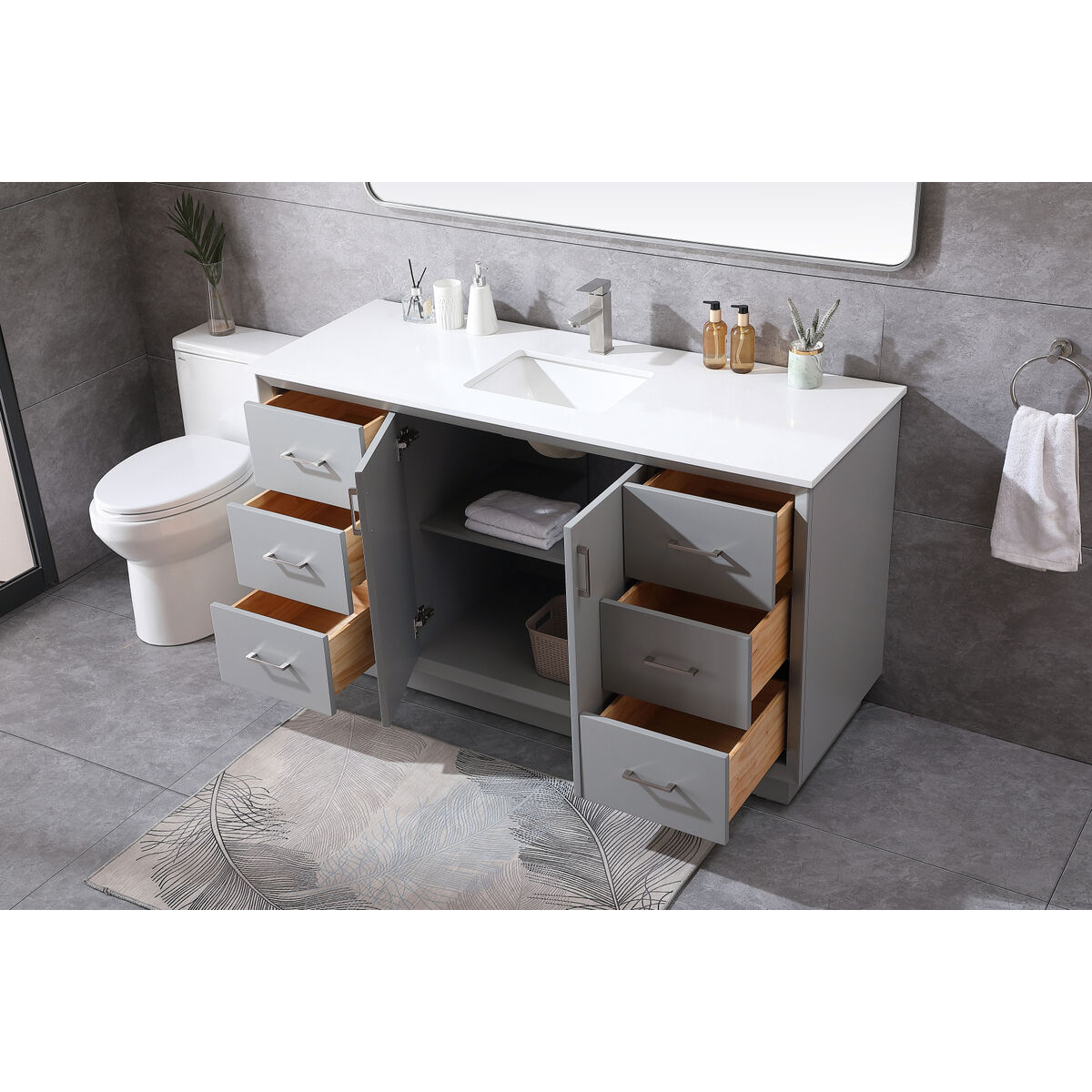 Hayes 60 X 22 X 35 inch Grey Vanity Sink Set
